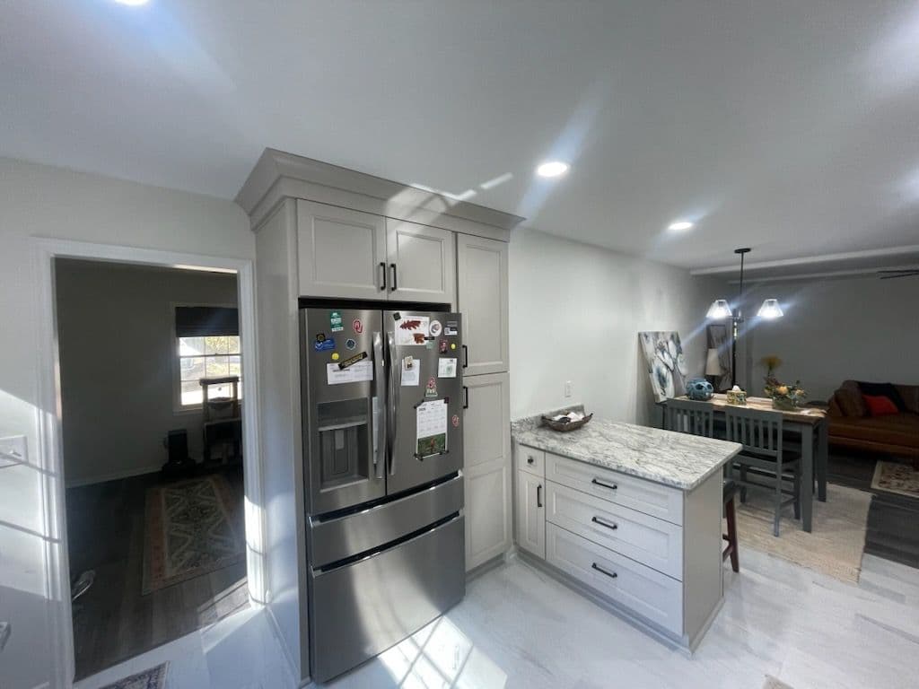Project Stunning Kitchen Remodel with Light Gray Cabinets and Granite Countertops image