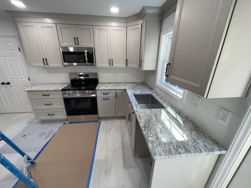 Gallery photos for Light Gray Kitchen Cabinets and Granite Countertops Transformation: Image #1