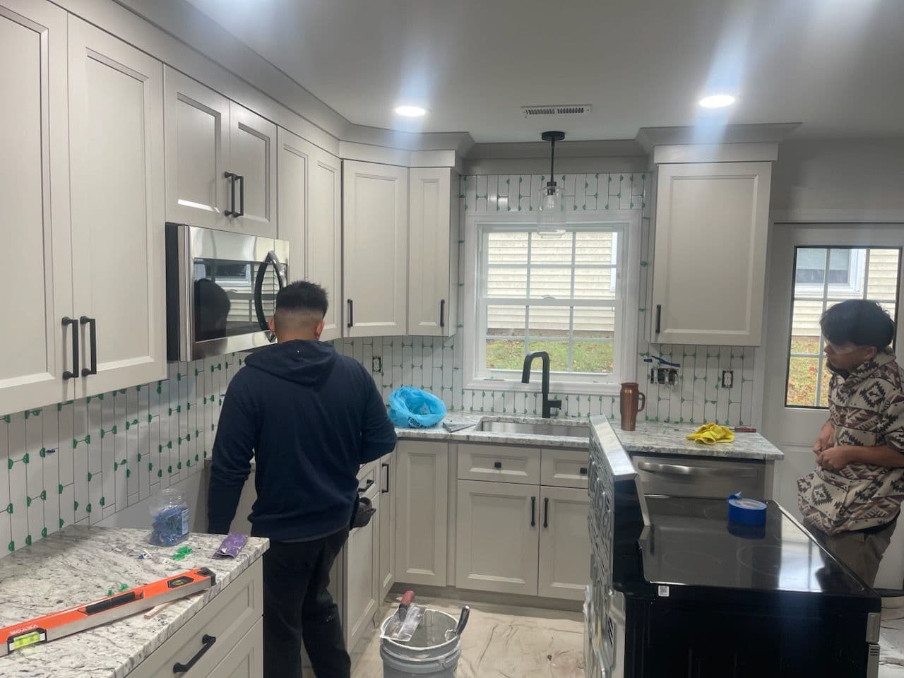 Durham Kitchen Remodel with Sleek Tile Backsplash image